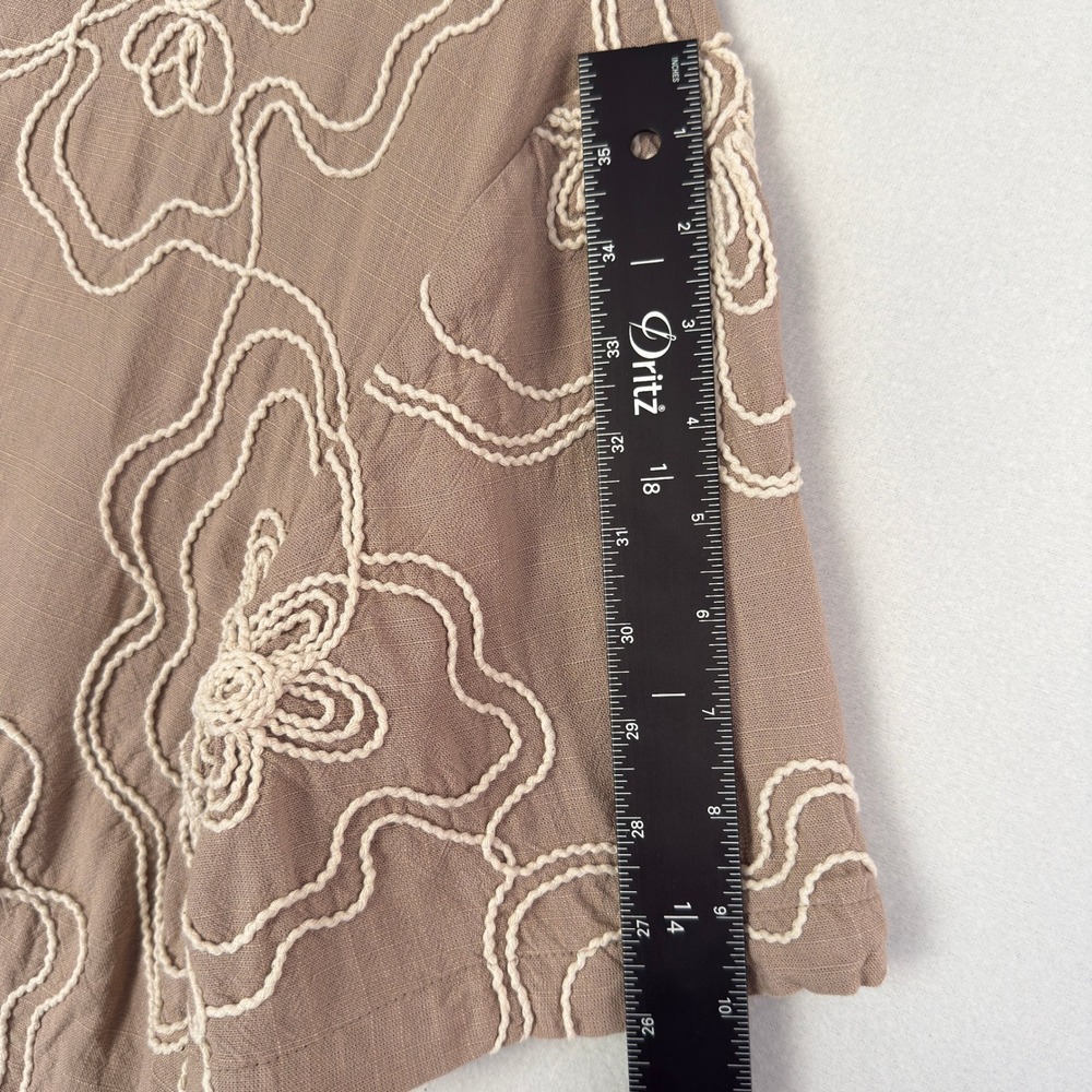 KROST Havana Floral Embroidered Shirt Linen Blend Short Sleeve Button Up Mens XL - Picture 7 of 10